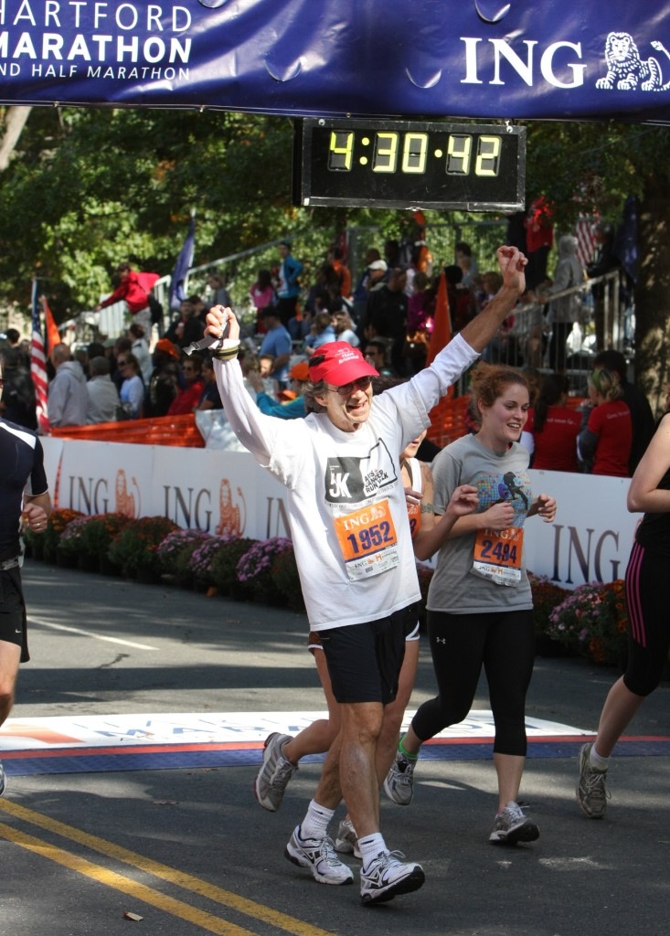 Richard at the Finish line of the 2012 Hartford Marathon